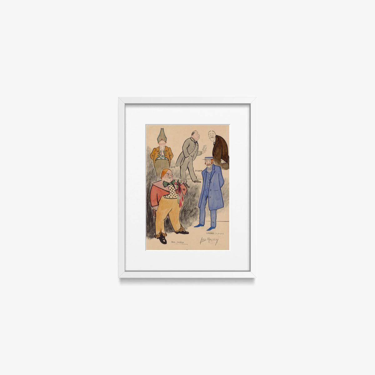 Paul Fugère e Lérand in Scena - Yves Marevéry, opera di Yves Marevéry (Illustrazione), stampa con passepartout e cornice bianca, 30x40cm