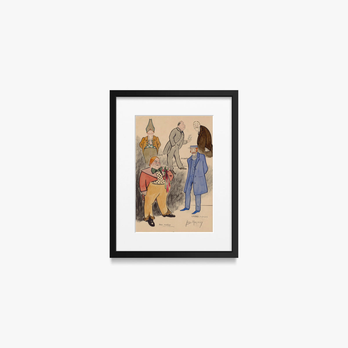 Paul Fugère e Lérand in Scena - Yves Marevéry, opera di Yves Marevéry (Illustrazione), stampa con passepartout e cornice nera, 30x40cm