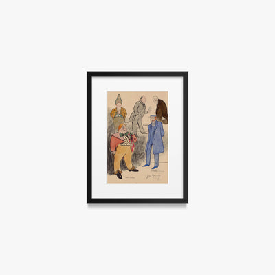 Paul Fugère e Lérand in Scena - Yves Marevéry, opera di Yves Marevéry (Illustrazione), stampa con passepartout e cornice nera, 30x40cm
