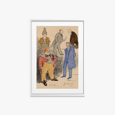 Paul Fugère e Lérand in Scena - Yves Marevéry, opera di Yves Marevéry (Illustrazione), stampa con passepartout e cornice bianca, 50x70cm