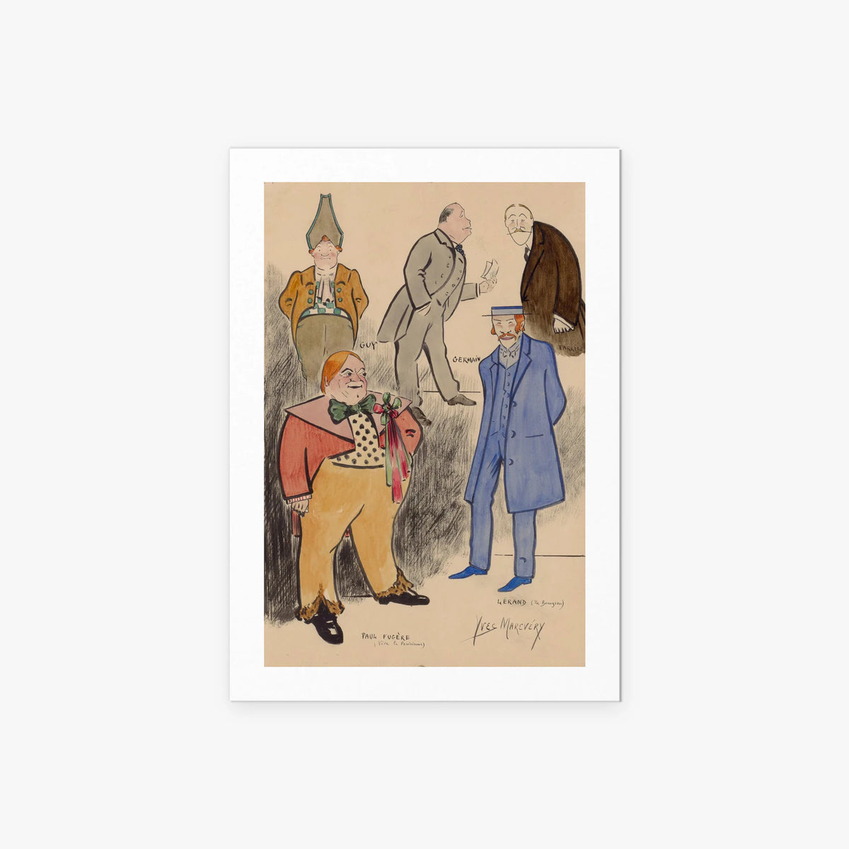 Paul Fugère e Lérand in Scena - Yves Marevéry, opera di Yves Marevéry (Illustrazione), stampa artistica su carta, 60x85cm