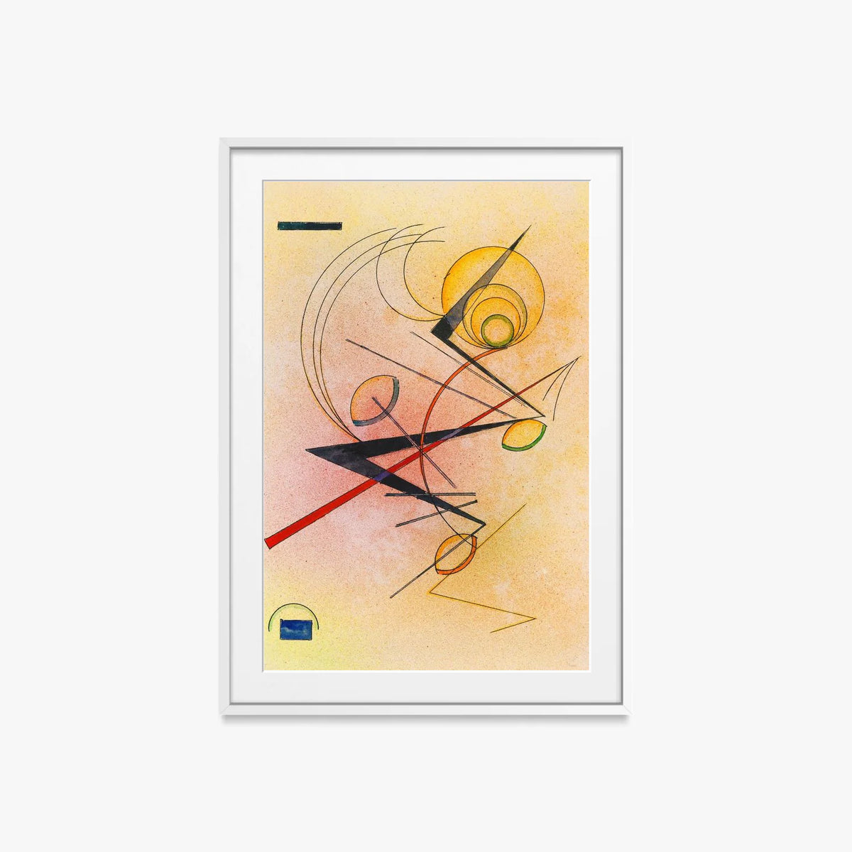 Piccolo Caldo - Wassily Kandinsky, opera di Wassily Kandinsky (Espressionismo), stampa con passepartout e cornice bianca, 60x85cm