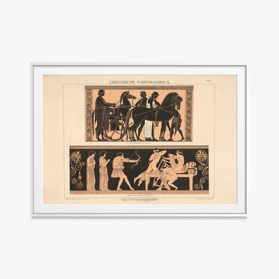 Pittura Vascolare Greca II - A. Pichler's Witwe & Sohn, opera di A. Pichler's Witwe & Sohn (Classici), stampa con passepartout e cornice bianca, 115x80cm