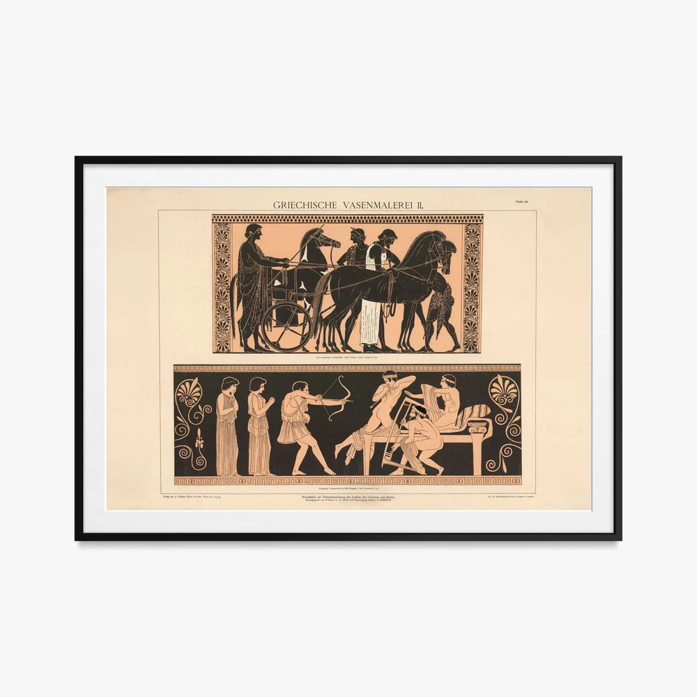 Pittura Vascolare Greca II - A. Pichler's Witwe & Sohn, opera di A. Pichler's Witwe & Sohn (Classici), stampa con passepartout e cornice nera, 115x80cm