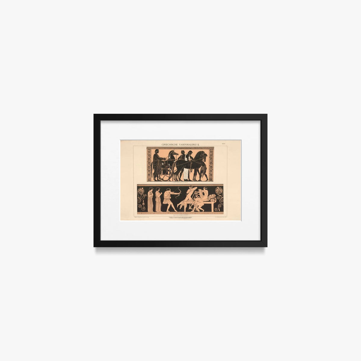 Pittura Vascolare Greca II - A. Pichler's Witwe & Sohn, opera di A. Pichler's Witwe & Sohn (Classici), stampa con passepartout e cornice nera, 40x30cm
