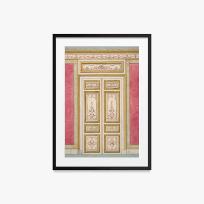 Porta Doppia in Stile Rococò - Jules-Edmond-Charles Lachaise, opera di Jules-Edmond-Charles Lachaise (Classici), stampa con passepartout e cornice nera, 50x70cm