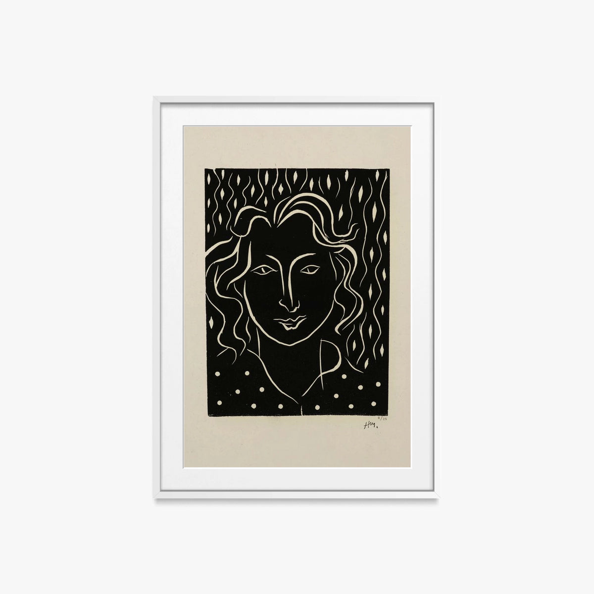 Primavera - Henri Matisse, opera di Henri Matisse (Art Déco), stampa con passepartout e cornice bianca, 60x85cm