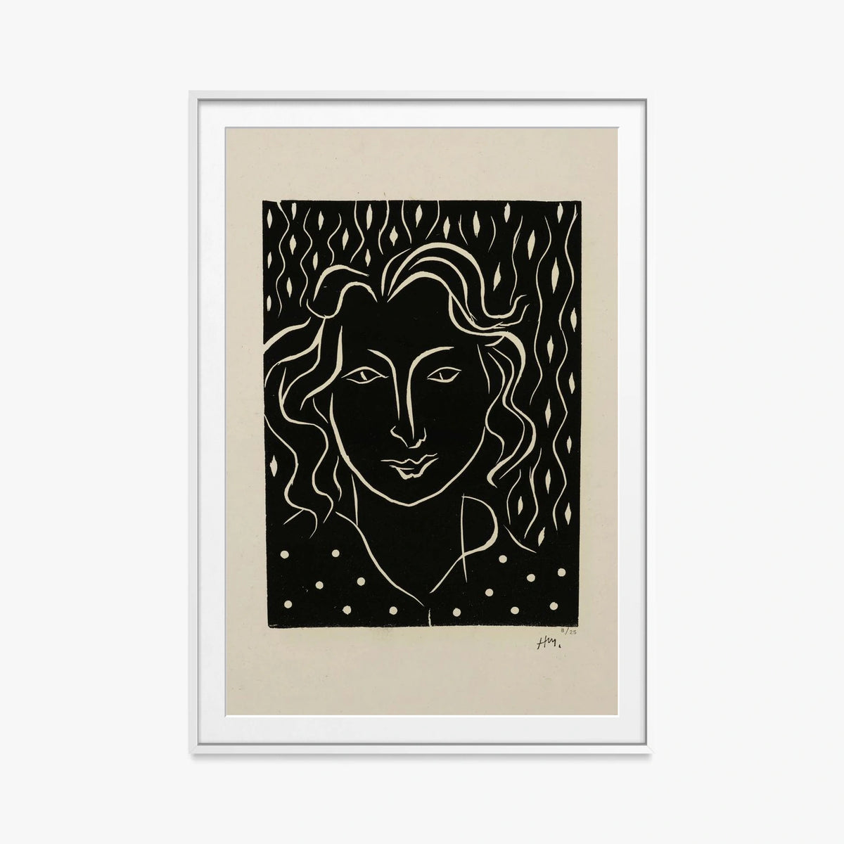 Primavera - Henri Matisse, opera di Henri Matisse (Art Déco), stampa con passepartout e cornice bianca, 80x115cm