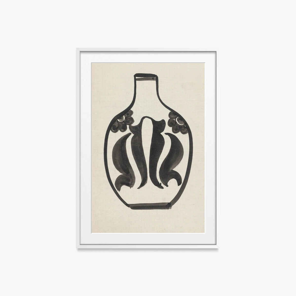 Progetto per un Vaso - Carel Adolph Lion Cachet, opera di Carel Adolph Lion Cachet (Art Nouveau), stampa con passepartout e cornice bianca, 60x85cm