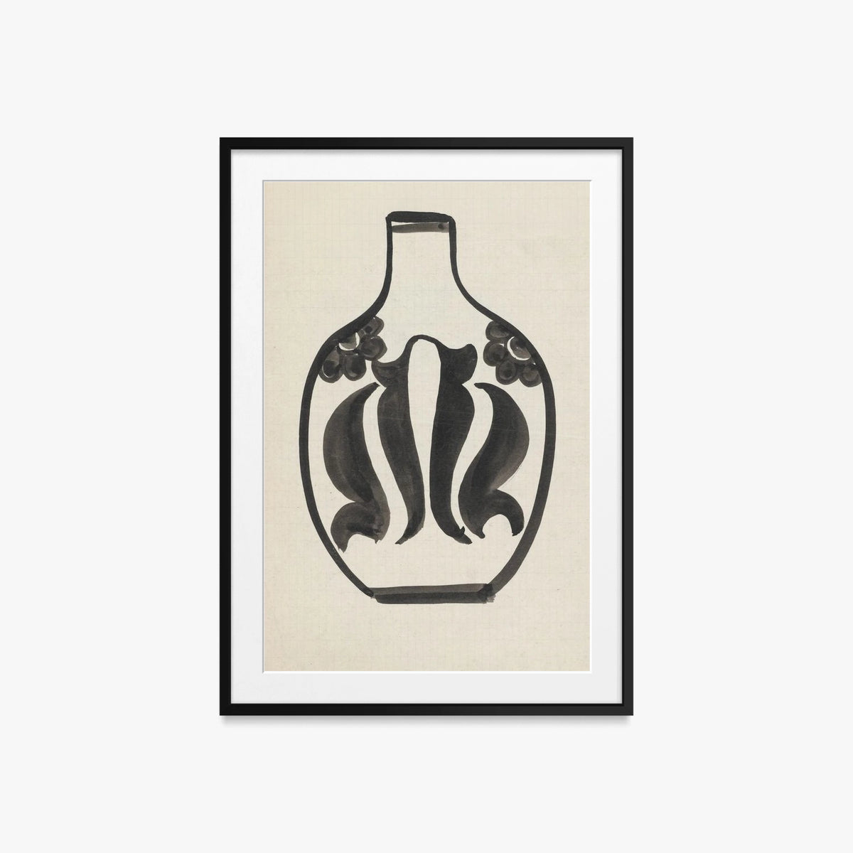 Progetto per un Vaso - Carel Adolph Lion Cachet, opera di Carel Adolph Lion Cachet (Art Nouveau), stampa con passepartout e cornice nera, 60x85cm
