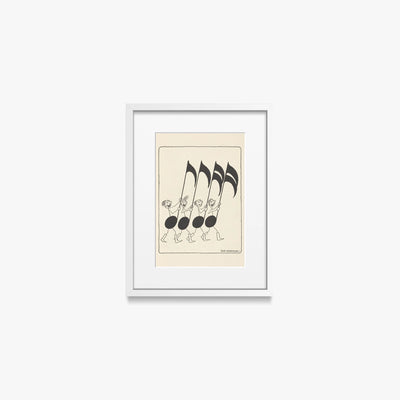 Rime Musicali, Tav. 5 - Dic Loscalzo, opera di Dic Loscalzo (Illustrazione), stampa con passepartout e cornice bianca, 30x40cm