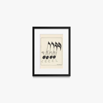 Rime Musicali, Tav. 5 - Dic Loscalzo, opera di Dic Loscalzo (Illustrazione), stampa con passepartout e cornice nera, 30x40cm