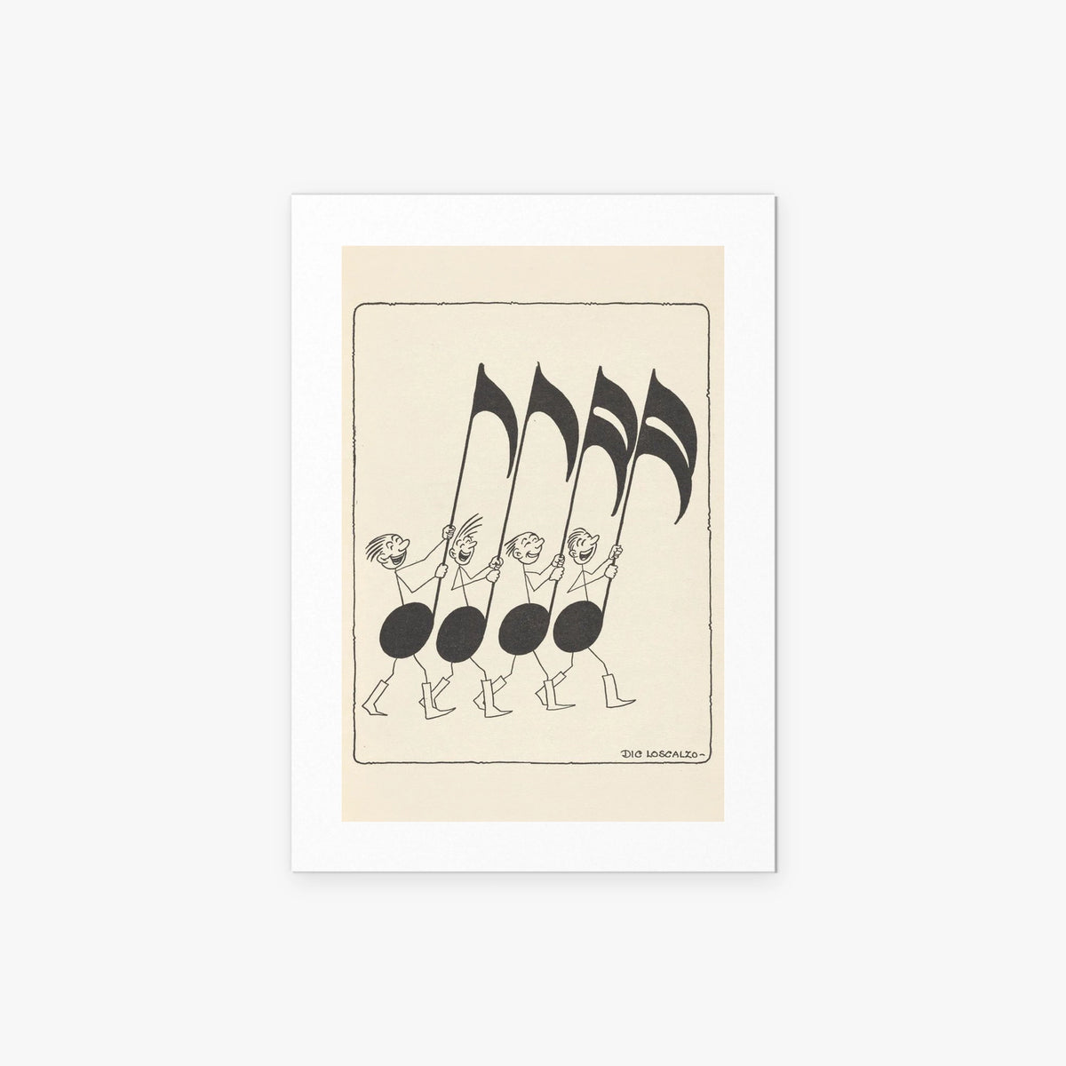 Rime Musicali, Tav. 5 - Dic Loscalzo, opera di Dic Loscalzo (Illustrazione), stampa artistica su carta, 50x70cm