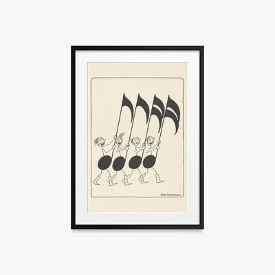 Rime Musicali, Tav. 5 - Dic Loscalzo, opera di Dic Loscalzo (Illustrazione), stampa con passepartout e cornice nera, 50x70cm