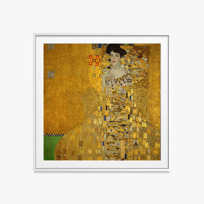 Ritratto di Adele Bloch-Bauer I - Gustav Klimt, opera di Gustav Klimt (Secessione Viennese), stampa con passepartout e cornice bianca, 60x60cm