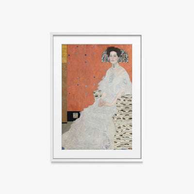 Ritratto di Fritza Riedler - Gustav Klimt, opera di Gustav Klimt (Secessione Viennese), stampa con passepartout e cornice bianca, 50x70cm