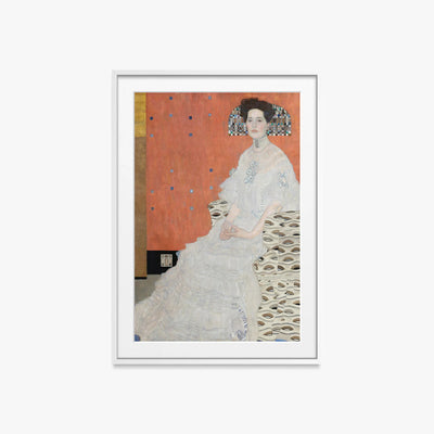 Ritratto di Fritza Riedler - Gustav Klimt, opera di Gustav Klimt (Secessione Viennese), stampa con passepartout e cornice bianca, 60x85cm