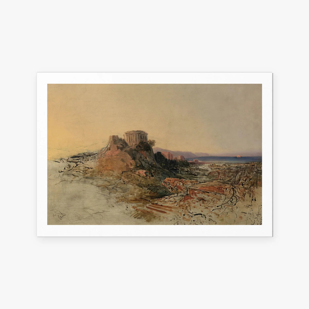 Rovine di Tempio Greco - Adalbert Stifter, opera di Adalbert Stifter (Classici), stampa artistica su carta, 115x80cm