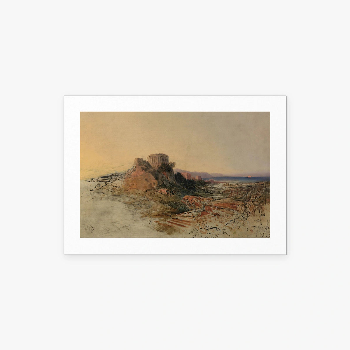 Rovine di Tempio Greco - Adalbert Stifter, opera di Adalbert Stifter (Classici), stampa artistica su carta, 70x50cm