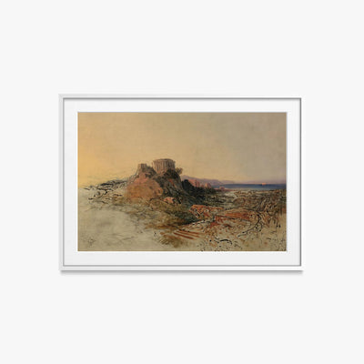 Rovine di Tempio Greco - Adalbert Stifter, opera di Adalbert Stifter (Classici), stampa con passepartout e cornice bianca, 85x60cm