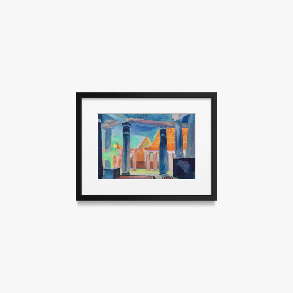 Scenografia per l'Oggetto Cleopatra - Robert Delaunay, opera di Robert Delaunay (Art Déco), stampa con passepartout e cornice nera, 40x30cm
