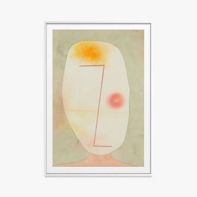 Senza Titolo, Testa - Paul Klee, opera di Paul Klee (Avanguardie), stampa con passepartout e cornice bianca, 80x115cm
