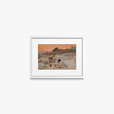Siracusa (Il Teatro Greco, Sera) - Jan Ciągliński, opera di Jan Ciągliński (Egittologia), stampa con passepartout e cornice bianca, 40x30cm