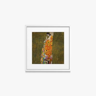 Speranza II - Gustav Klimt, opera di Gustav Klimt (Secessione Viennese), stampa con passepartout e cornice bianca, 40x40cm