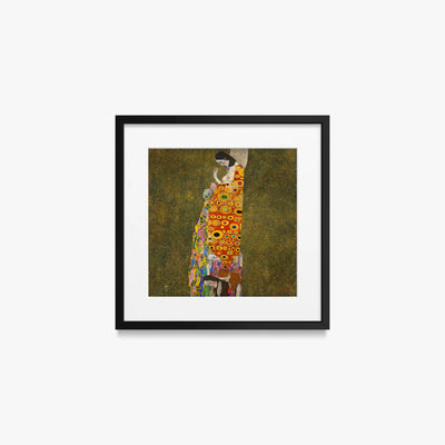 Speranza II - Gustav Klimt, opera di Gustav Klimt (Secessione Viennese), stampa con passepartout e cornice nera, 40x40cm