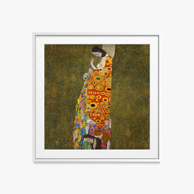 Speranza II - Gustav Klimt, opera di Gustav Klimt (Secessione Viennese), stampa con passepartout e cornice bianca, 50x50cm