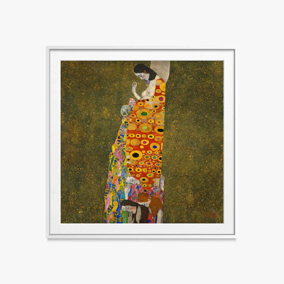 Speranza II - Gustav Klimt, opera di Gustav Klimt (Secessione Viennese), stampa con passepartout e cornice bianca, 60x60cm