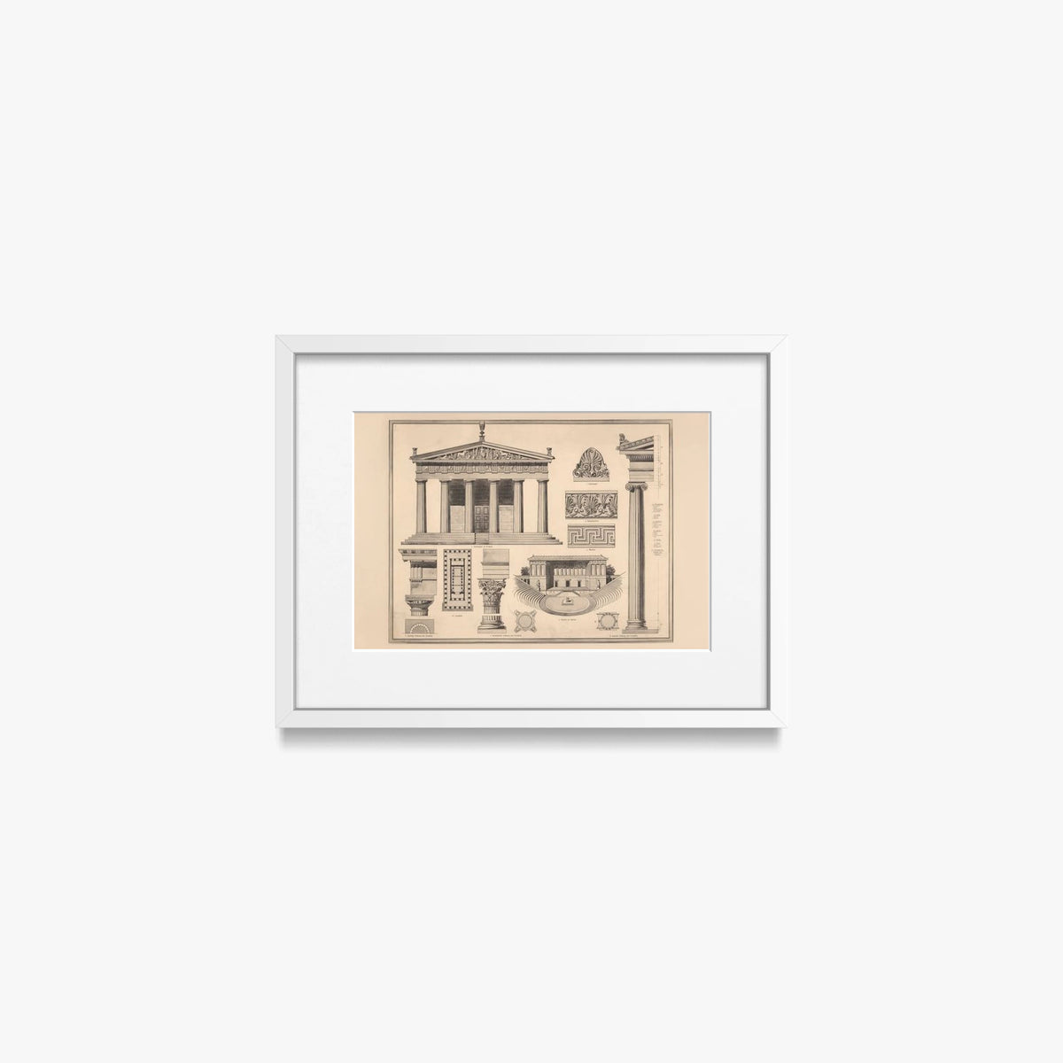Stile Greco - Ferdinand Hirt & Sohn, opera di Ferdinand Hirt & Sohn (Classici), stampa con passepartout e cornice bianca, 40x30cm