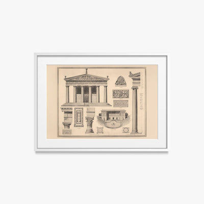Stile Greco - Ferdinand Hirt & Sohn, opera di Ferdinand Hirt & Sohn (Classici), stampa con passepartout e cornice bianca, 70x50cm