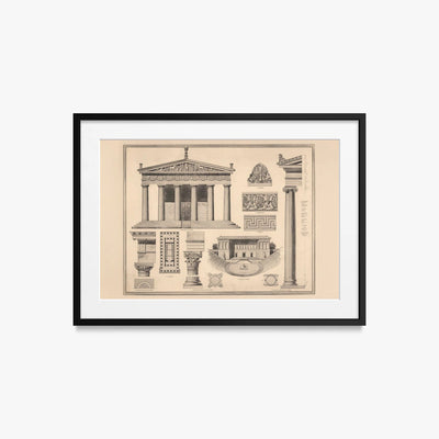 Stile Greco - Ferdinand Hirt & Sohn, opera di Ferdinand Hirt & Sohn (Classici), stampa con passepartout e cornice nera, 70x50cm
