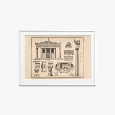 Stile Greco - Ferdinand Hirt & Sohn, opera di Ferdinand Hirt & Sohn (Classici), stampa con passepartout e cornice bianca, 85x60cm