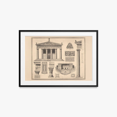 Stile Greco - Ferdinand Hirt & Sohn, opera di Ferdinand Hirt & Sohn (Classici), stampa con passepartout e cornice nera, 85x60cm