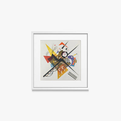 Su Bianco II - Wassily Kandinsky, opera di Wassily Kandinsky (Astrattismo), stampa con passepartout e cornice bianca, 40x40cm