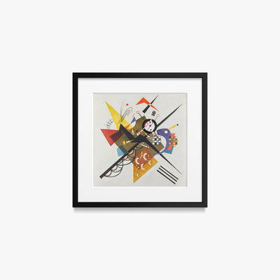 Su Bianco II - Wassily Kandinsky, opera di Wassily Kandinsky (Astrattismo), stampa con passepartout e cornice nera, 40x40cm