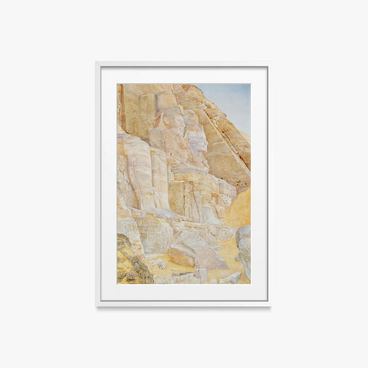 Tempio di Ramses II - Henry Roderick Newman, opera di Henry Roderick Newman (Egittologia), stampa con passepartout e cornice bianca, 50x70cm