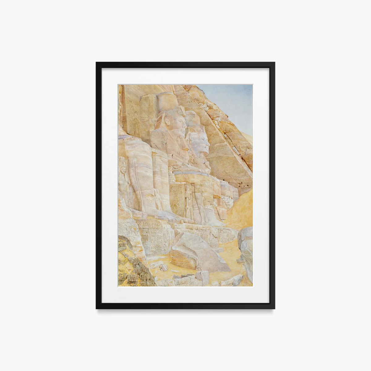 Tempio di Ramses II - Henry Roderick Newman, opera di Henry Roderick Newman (Egittologia), stampa con passepartout e cornice nera, 50x70cm