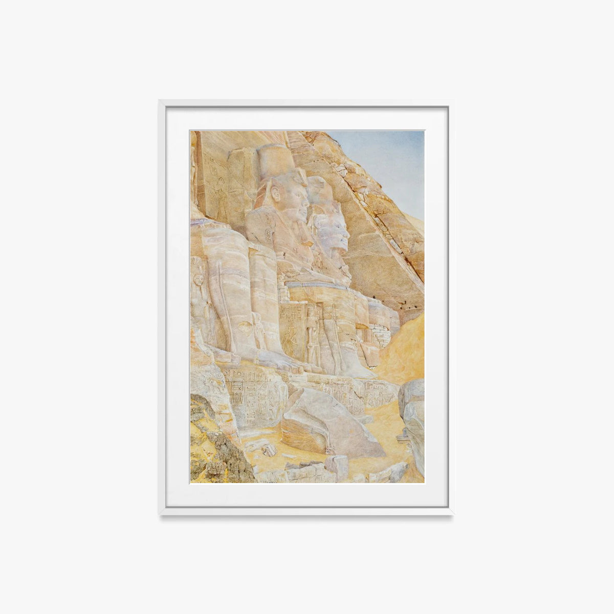 Tempio di Ramses II - Henry Roderick Newman, opera di Henry Roderick Newman (Egittologia), stampa con passepartout e cornice bianca, 60x85cm