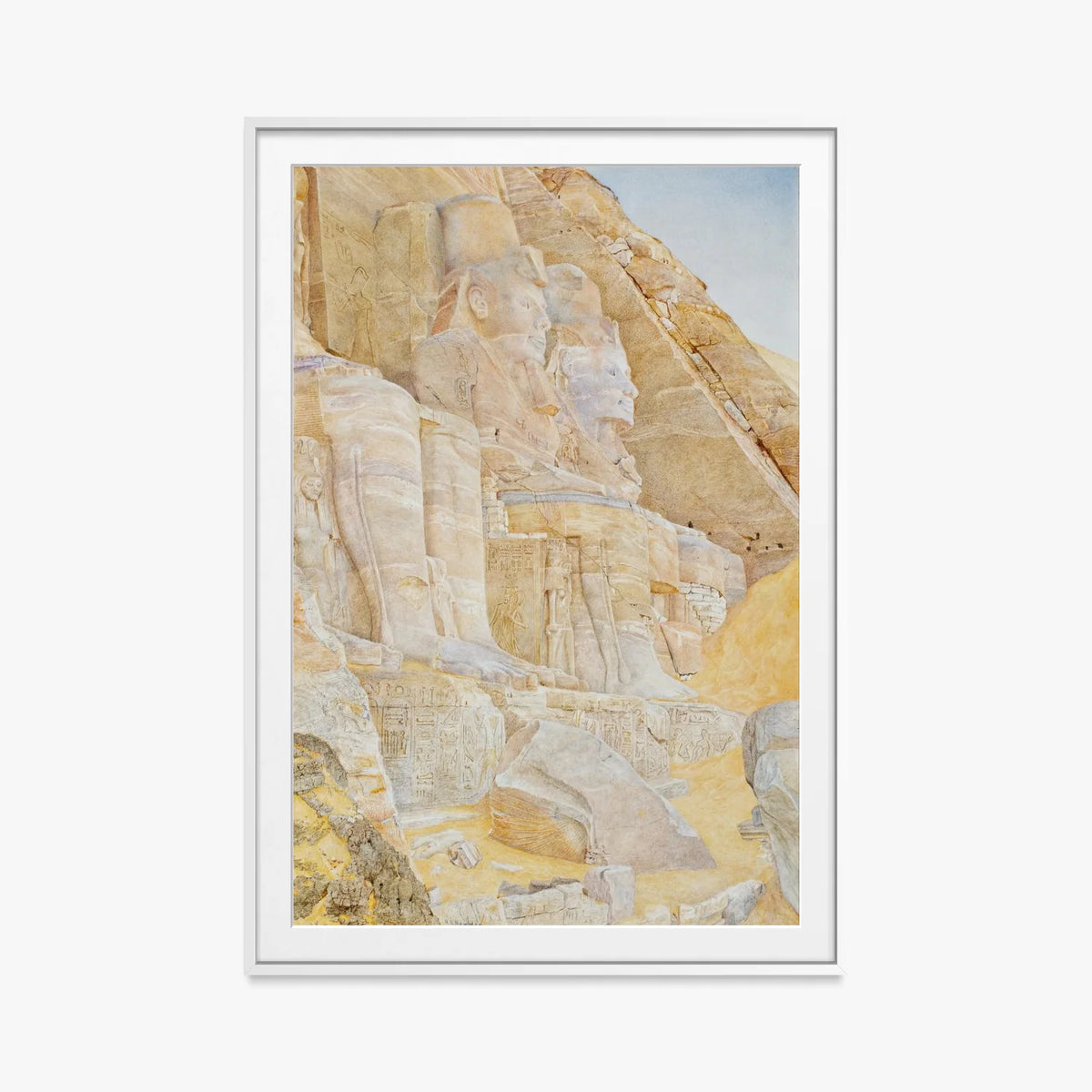 Tempio di Ramses II - Henry Roderick Newman, opera di Henry Roderick Newman (Egittologia), stampa con passepartout e cornice bianca, 80x115cm