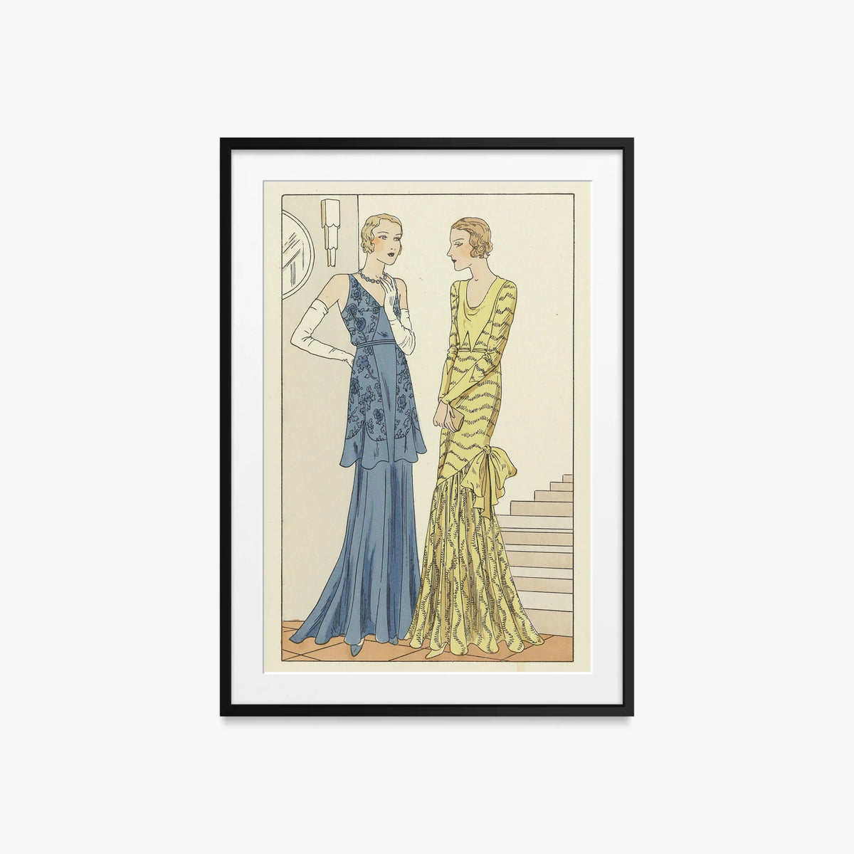Tendresse, Modello Brandt - Anonimo, opera di Anonimo (Art Déco), stampa con passepartout e cornice nera, 60x85cm