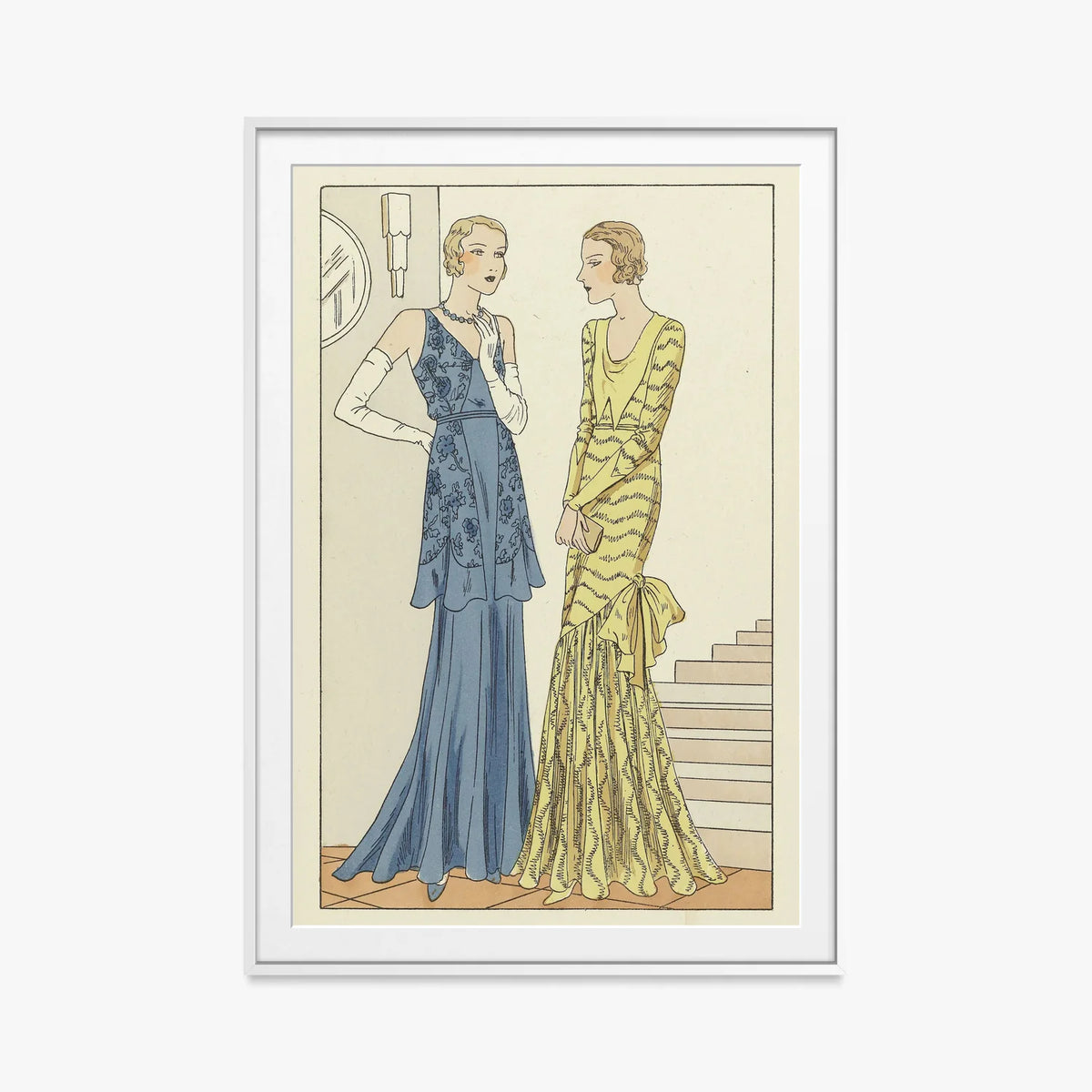 Tendresse, Modello Brandt - Anonimo, opera di Anonimo (Art Déco), stampa con passepartout e cornice bianca, 80x115cm