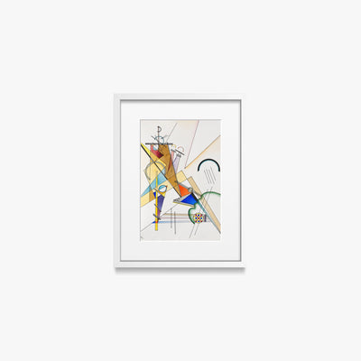 Tessuto - Wassily Kandinsky, opera di Wassily Kandinsky (Astrattismo), stampa con passepartout e cornice bianca, 30x40cm