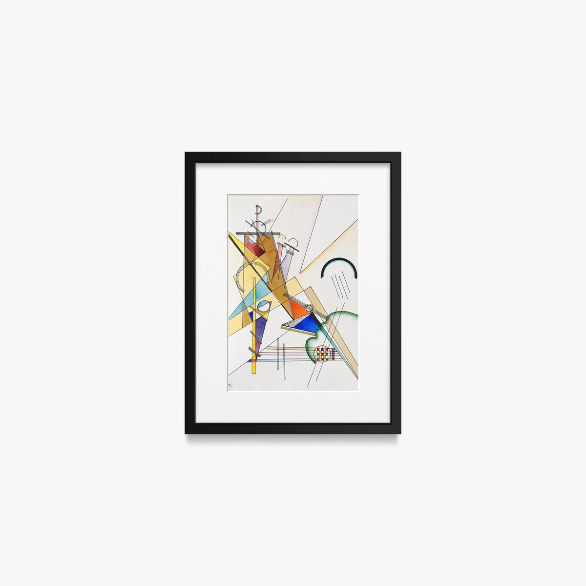 Tessuto - Wassily Kandinsky, opera di Wassily Kandinsky (Astrattismo), stampa con passepartout e cornice nera, 30x40cm