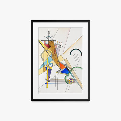 Tessuto - Wassily Kandinsky, opera di Wassily Kandinsky (Astrattismo), stampa con passepartout e cornice nera, 50x70cm