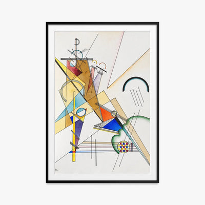 Tessuto - Wassily Kandinsky, opera di Wassily Kandinsky (Astrattismo), stampa con passepartout e cornice nera, 80x115cm