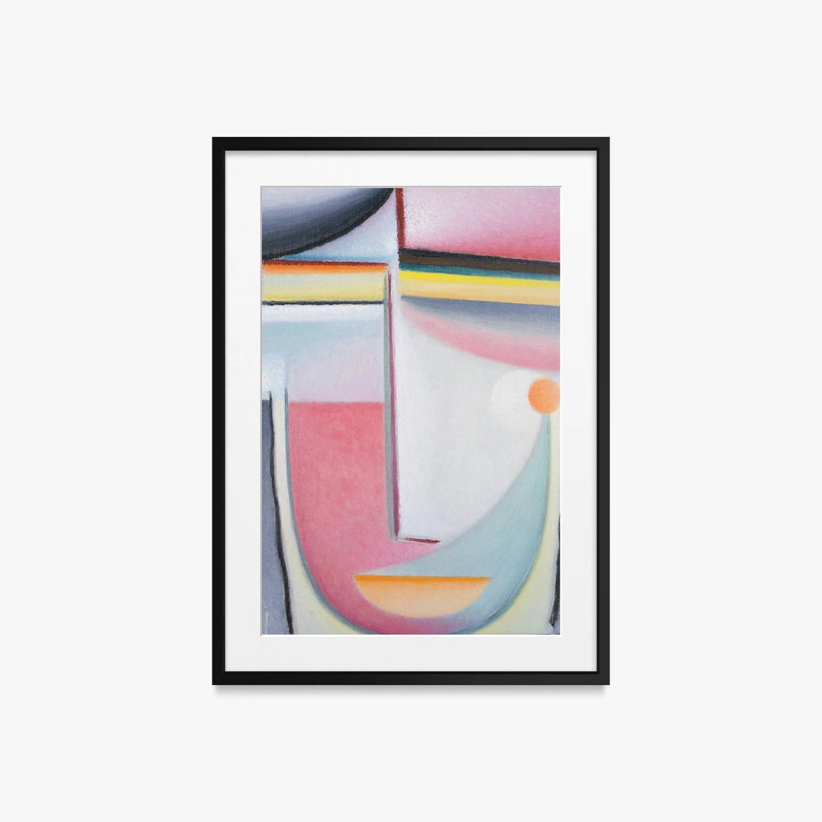 Testa Astratta, Sinfonia in Rosa - Alexej von Jawlensky, opera di Alexej von Jawlensky (Espressionismo), stampa con passepartout e cornice nera, 50x70cm