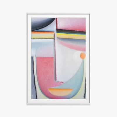 Testa Astratta, Sinfonia in Rosa - Alexej von Jawlensky, opera di Alexej von Jawlensky (Espressionismo), stampa con passepartout e cornice bianca, 80x115cm